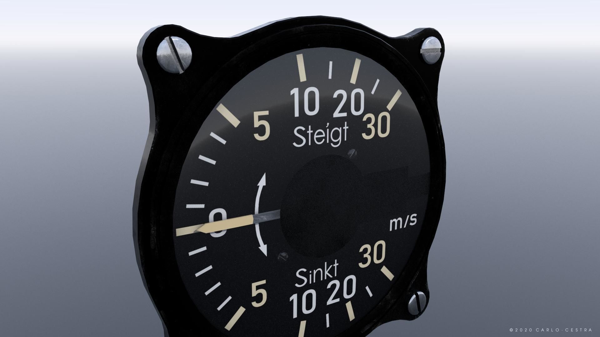 GERMAN RATE OF CLIMB INDICATOR Low-poly 3D model_2