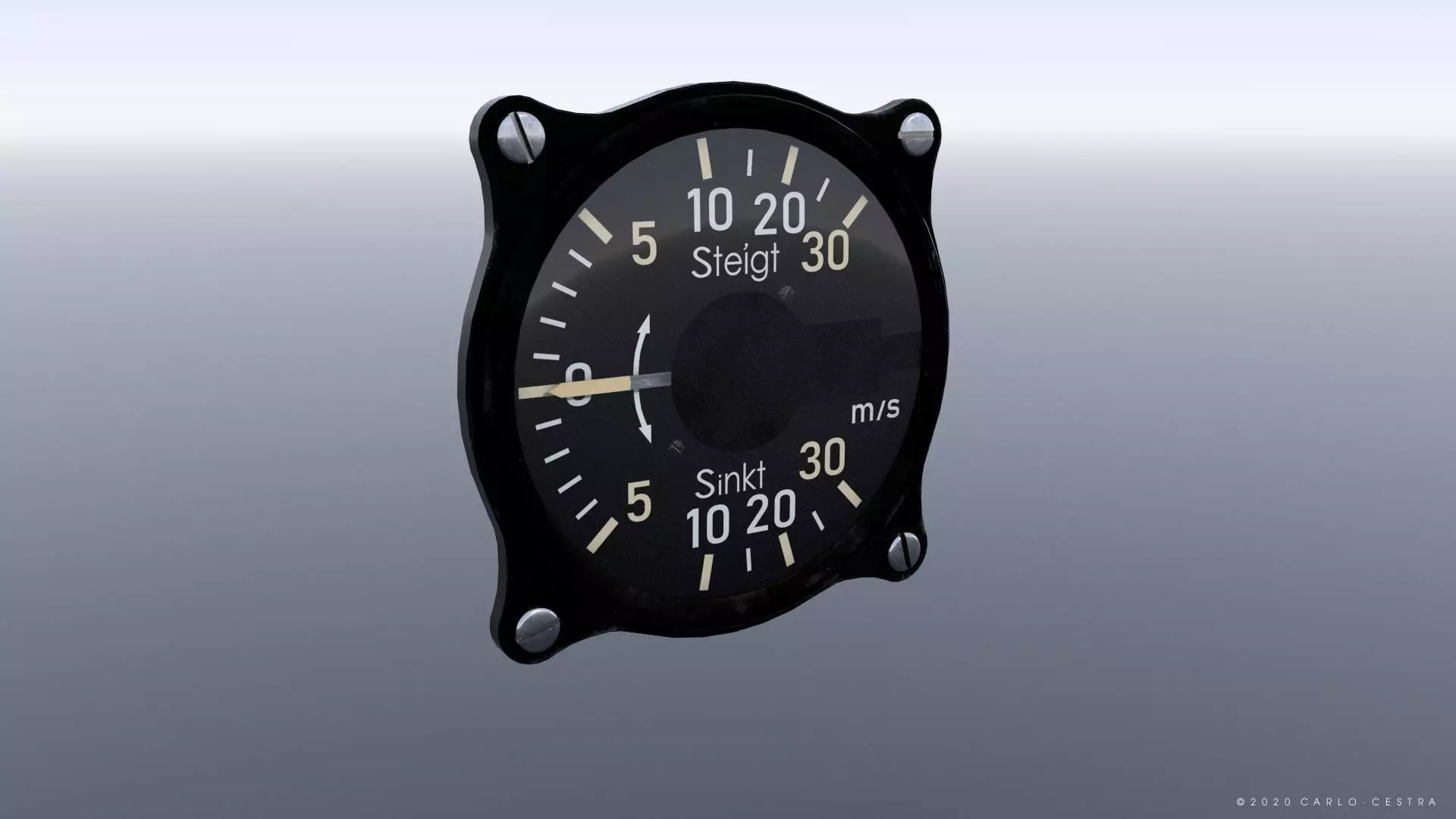 GERMAN RATE OF CLIMB INDICATOR Low-poly 3D model_0