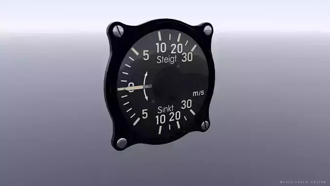 GERMAN RATE OF CLIMB INDICATOR Low-poly 3D model