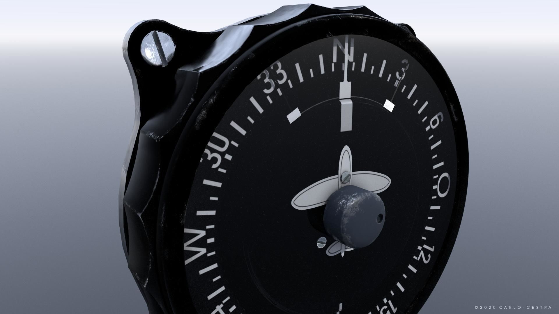 GERMAN REPEATER COMPASS GAUGE Low-poly 3D model_2