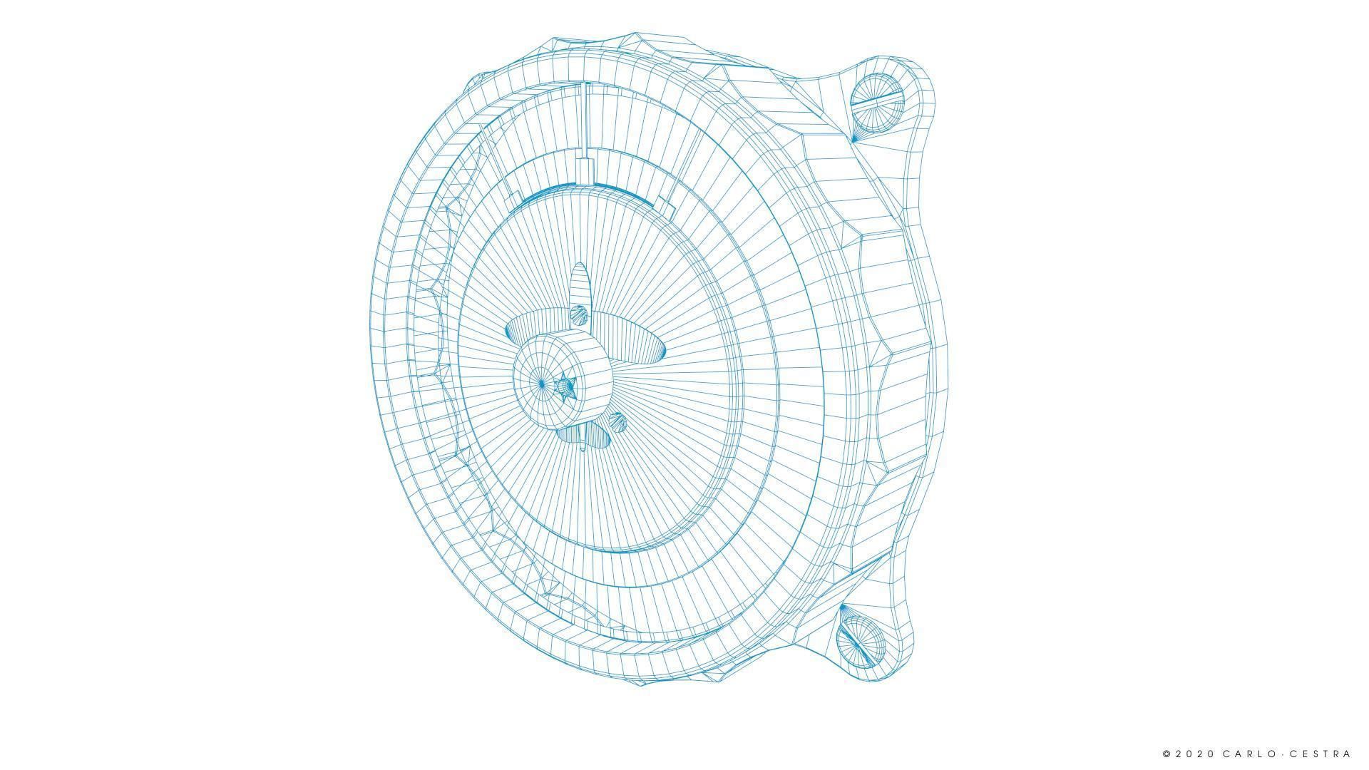 GERMAN REPEATER COMPASS GAUGE Low-poly 3D model_17