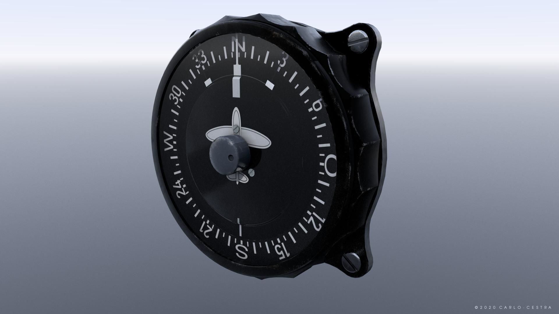 GERMAN REPEATER COMPASS GAUGE Low-poly 3D model_1