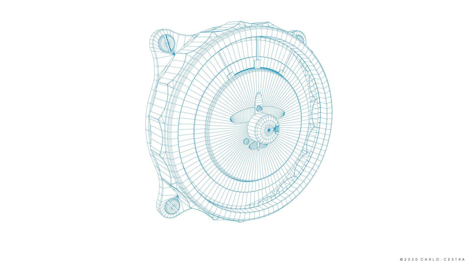 GERMAN REPEATER COMPASS GAUGE Low-poly 3D model_15