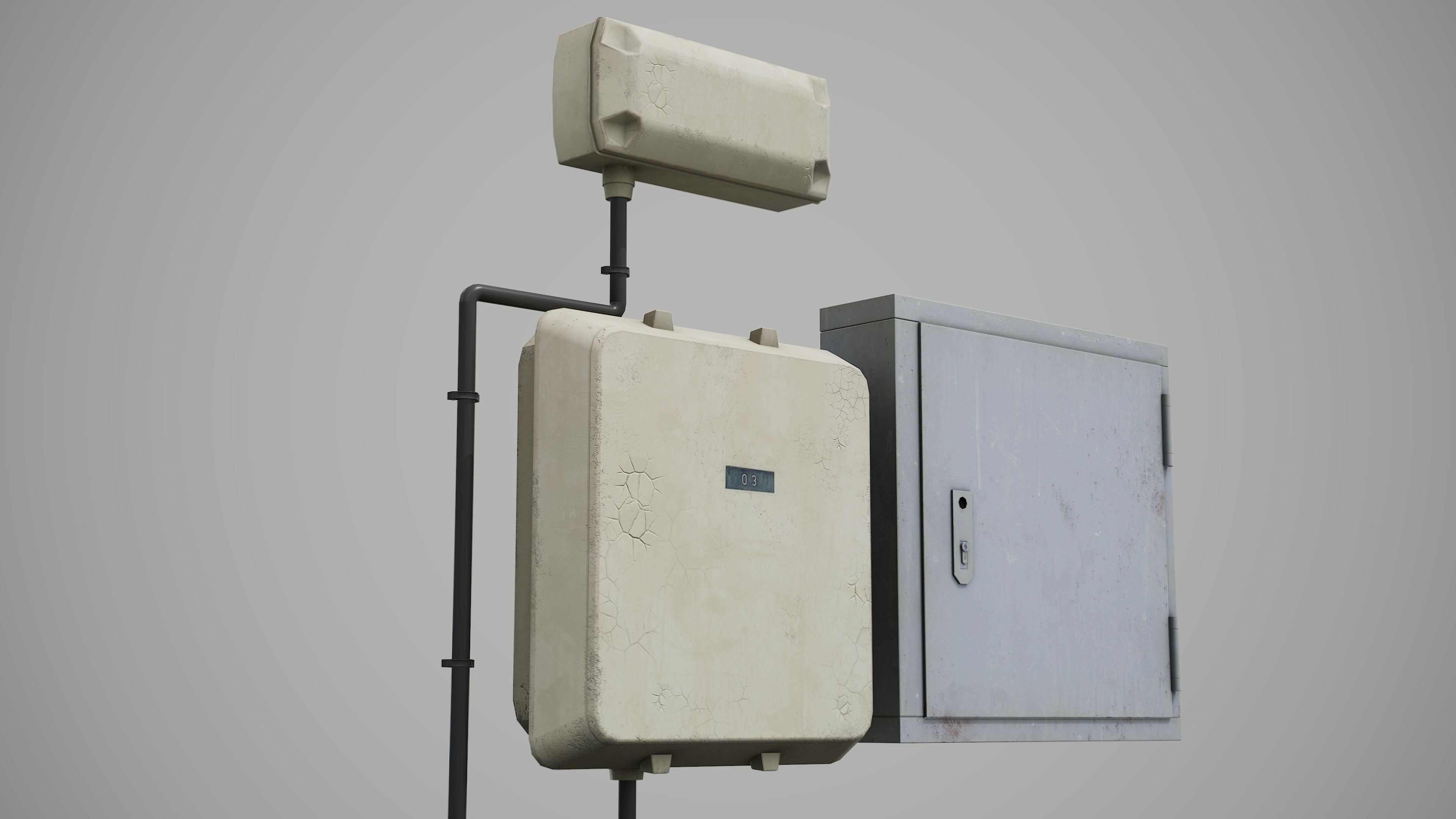 Fusebox electrical box Low-poly 3D model_7