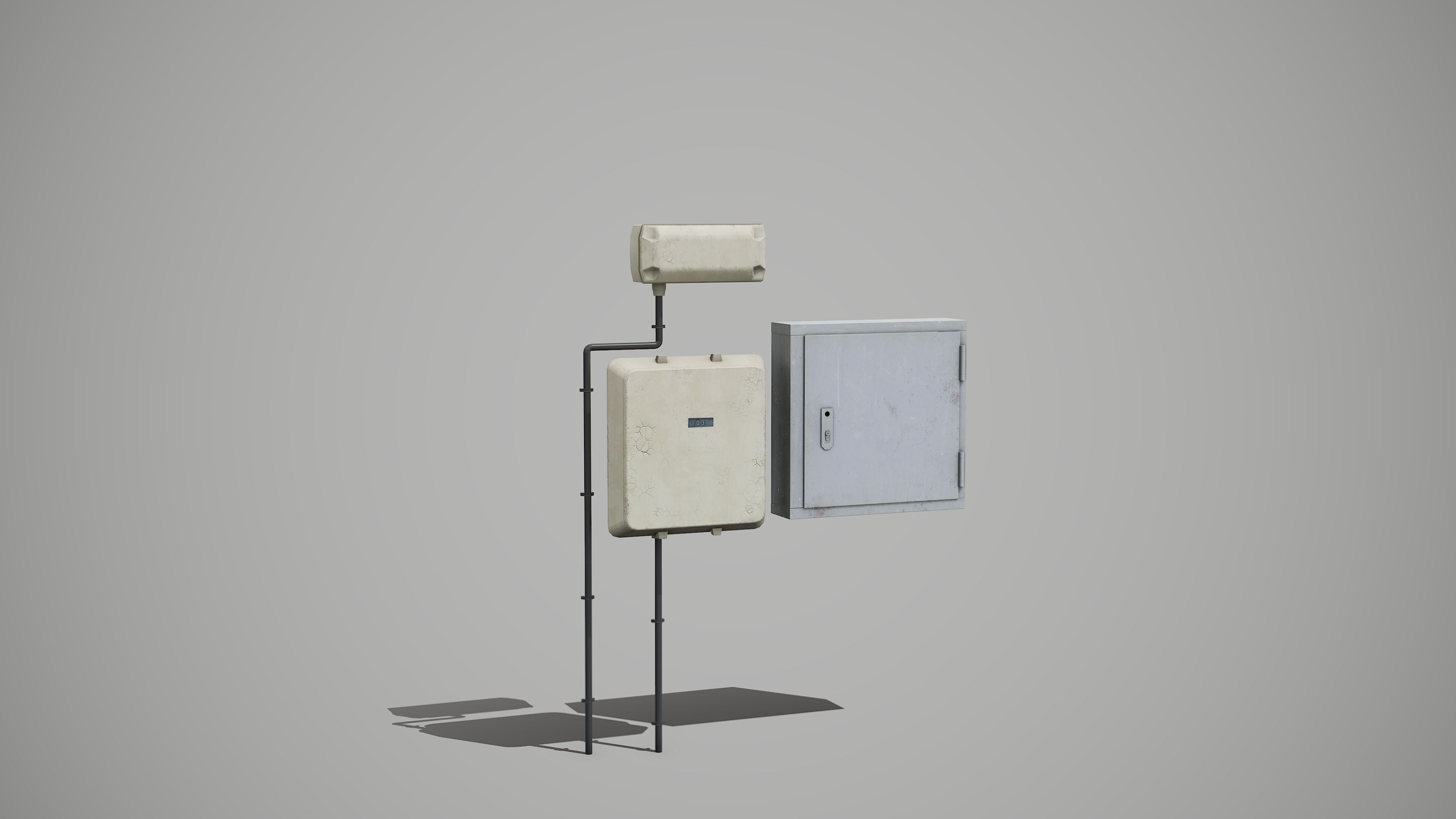Fusebox electrical box Low-poly 3D model_3
