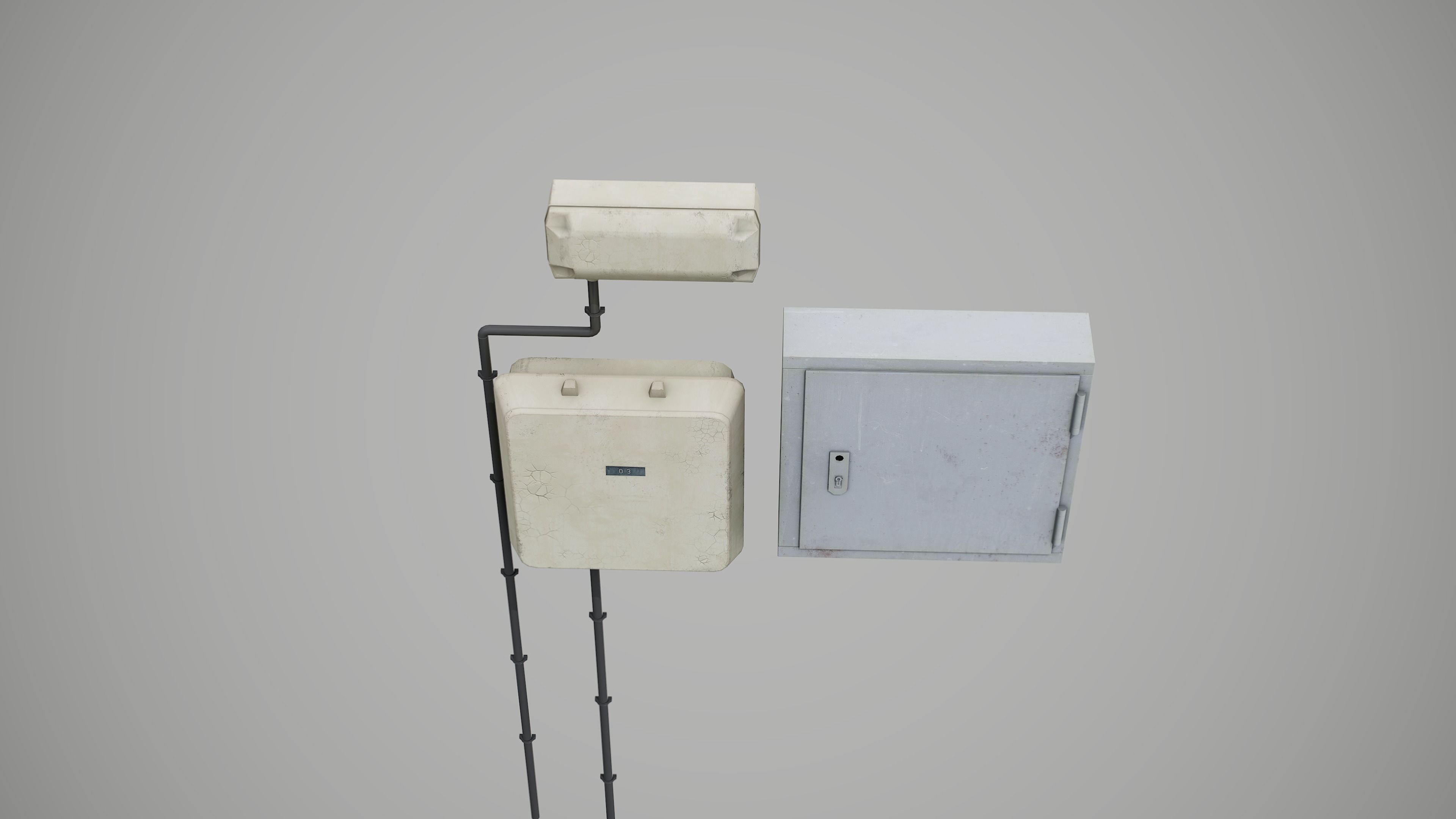 Fusebox electrical box Low-poly 3D model_9
