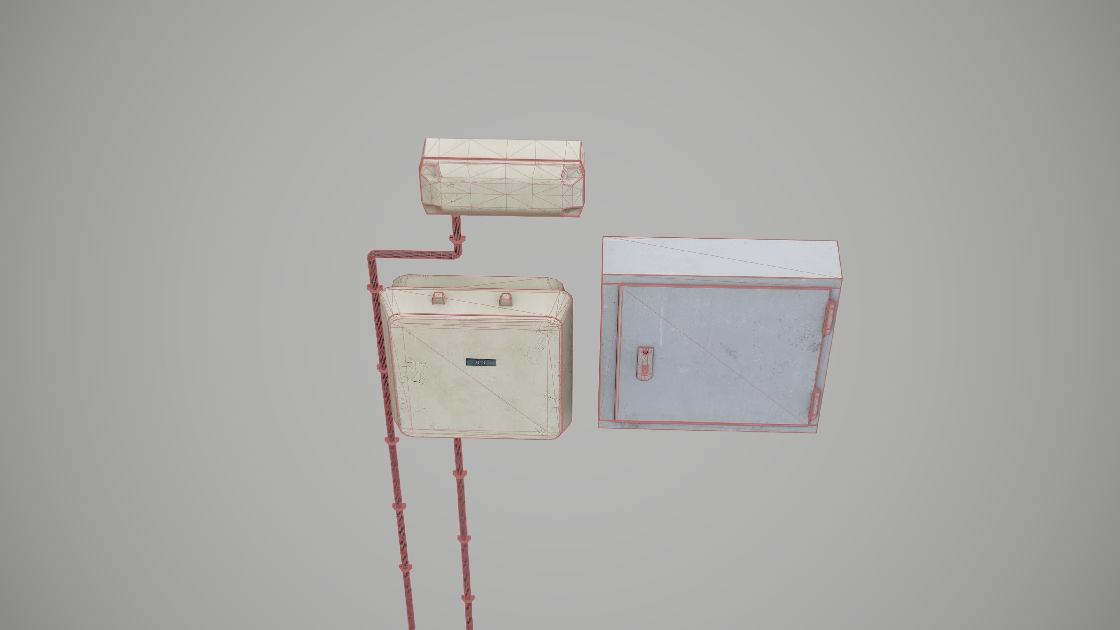 Fusebox electrical box Low-poly 3D model_10