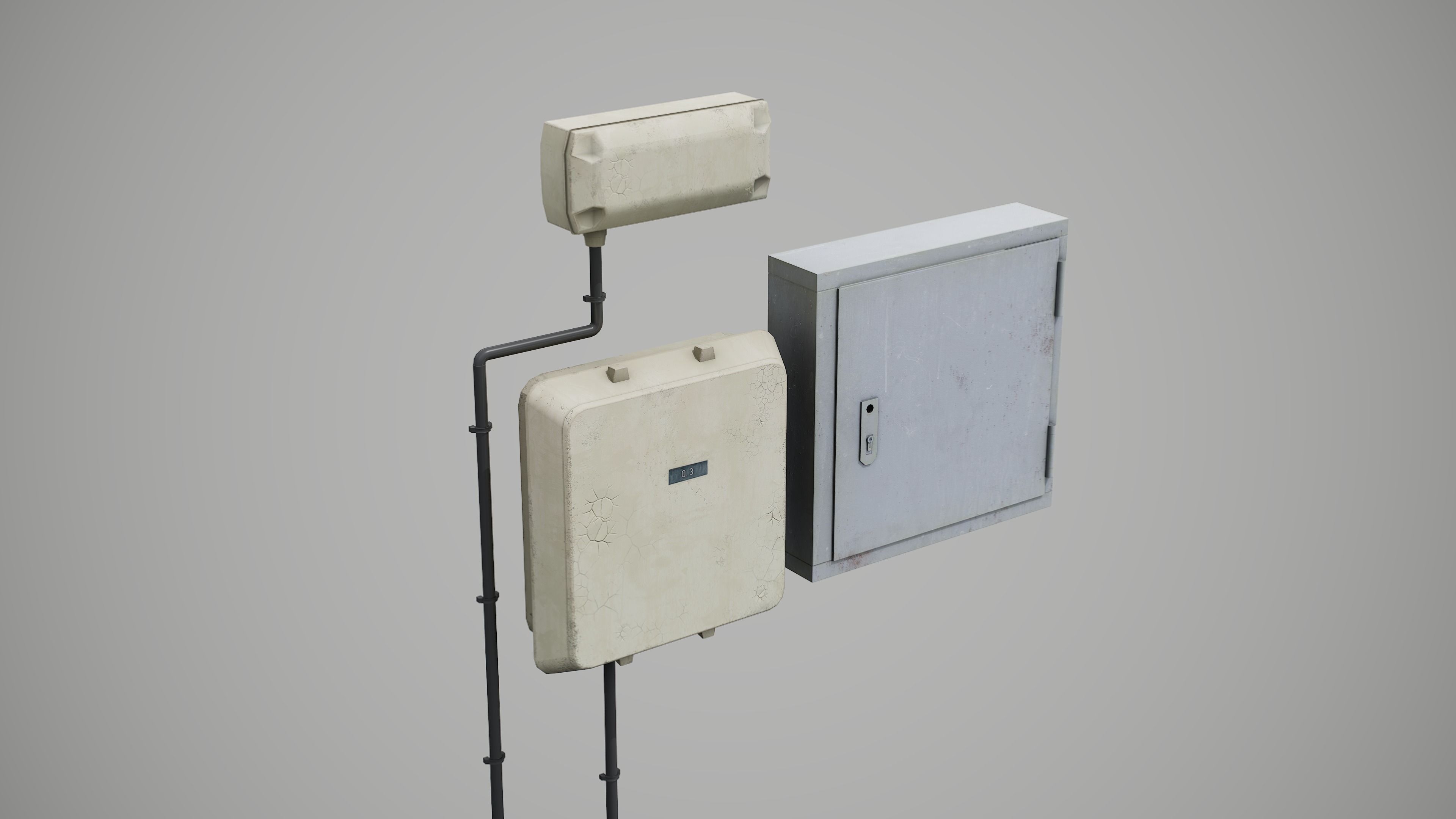 Fusebox electrical box Low-poly 3D model_5