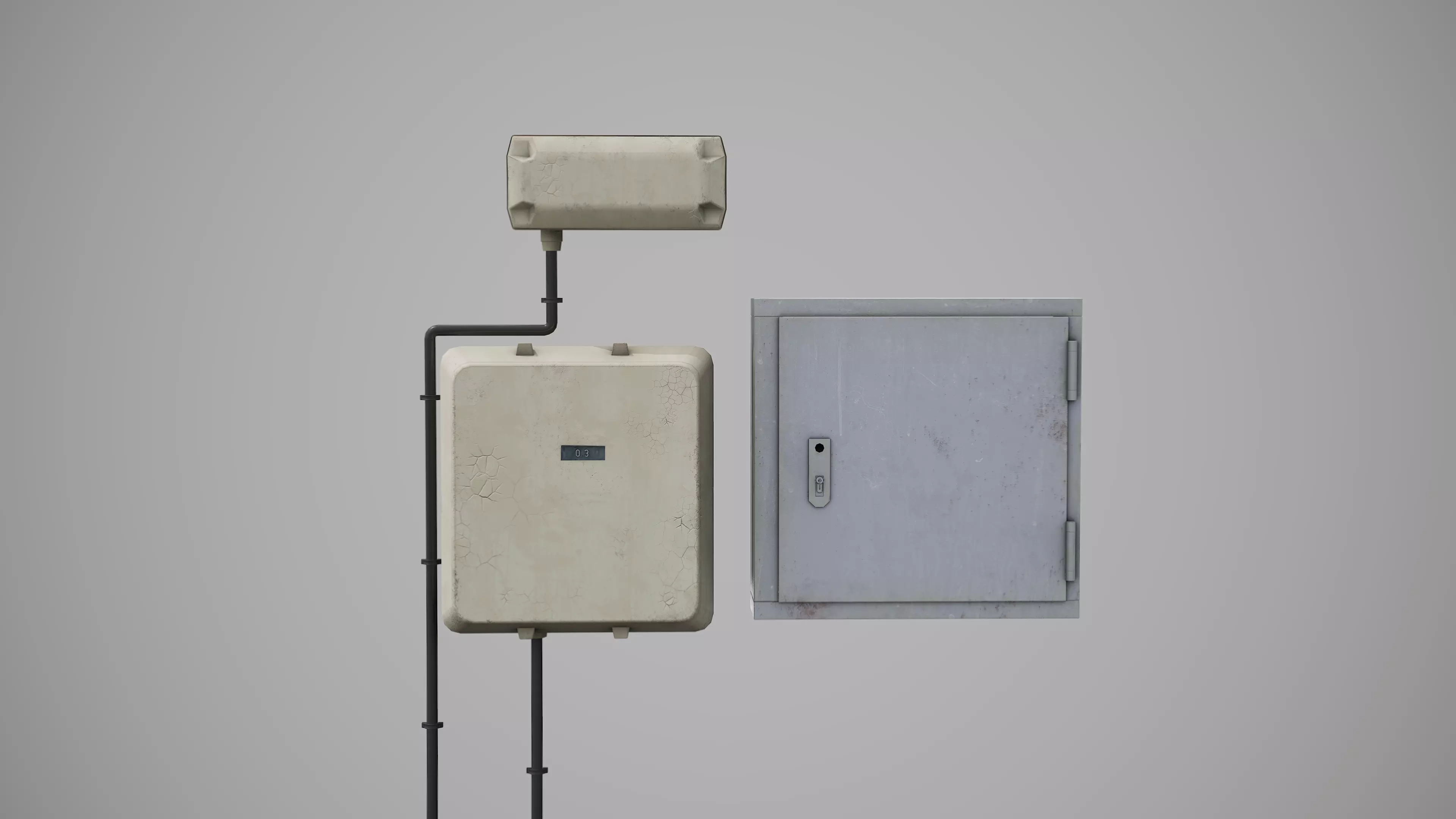 Fusebox electrical box Low-poly 3D model_0