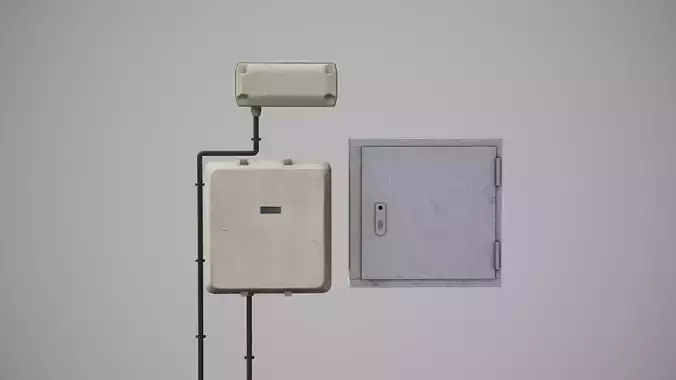Fusebox electrical box Low-poly 3D model