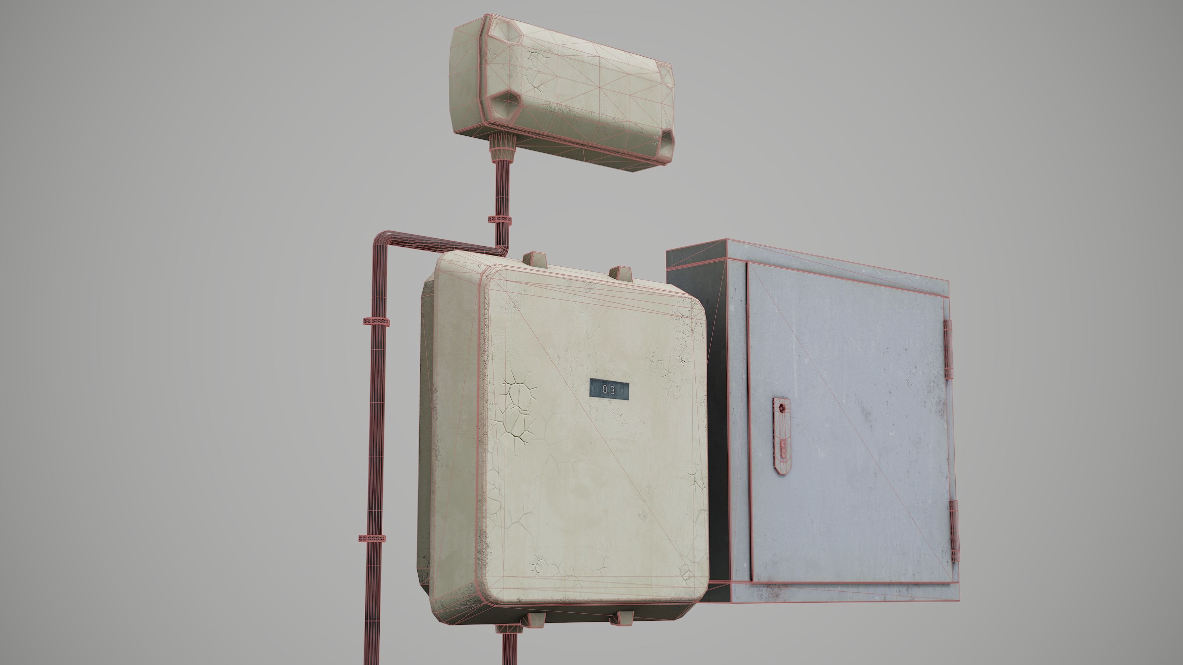Fusebox electrical box Low-poly 3D model_8