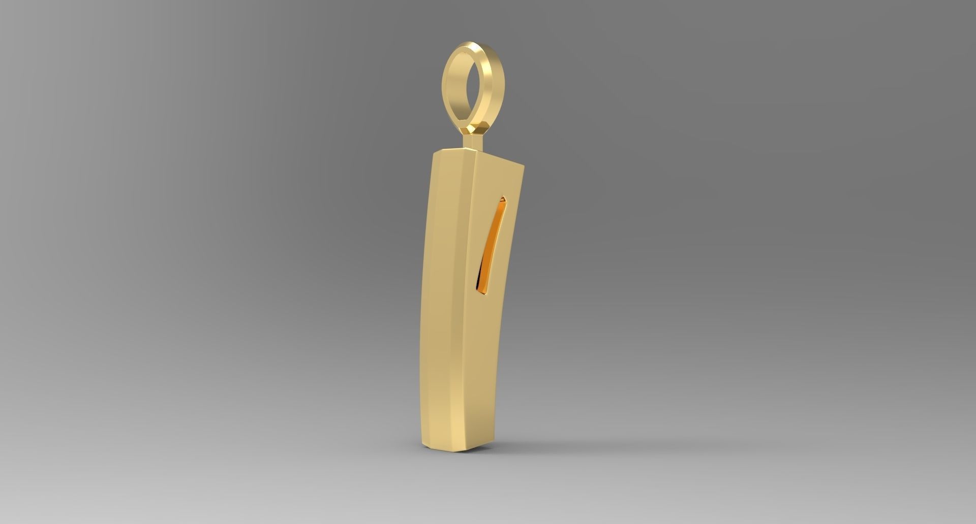 I Letter Pendant Gold 3D print model_3