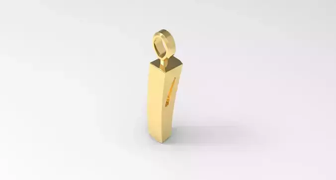 I Letter Pendant Gold 3D print model