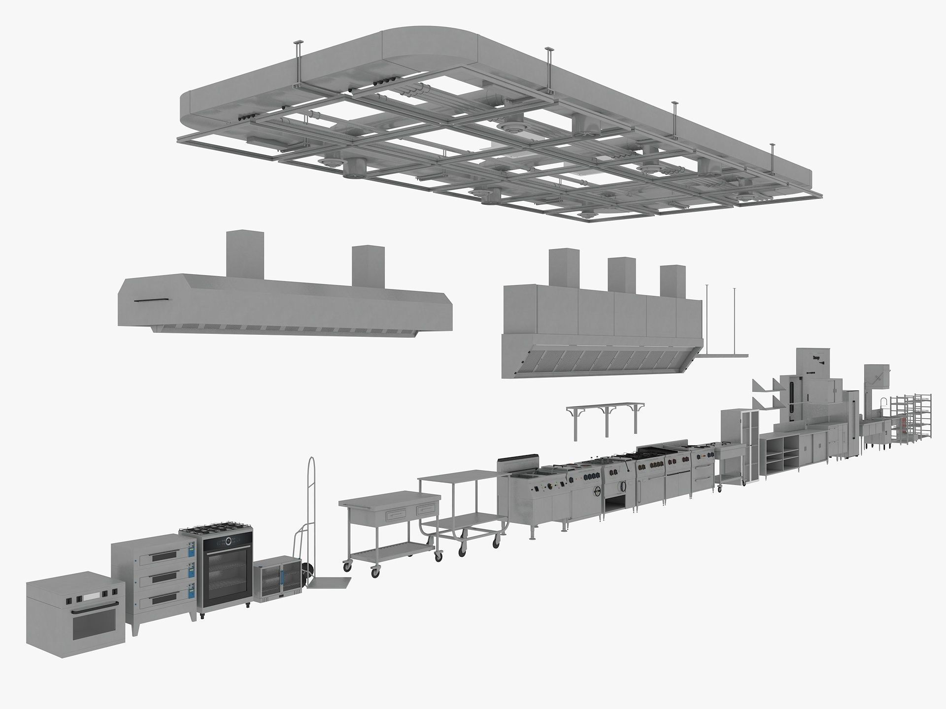 Commercial Kitchen Equipments 3D model_1