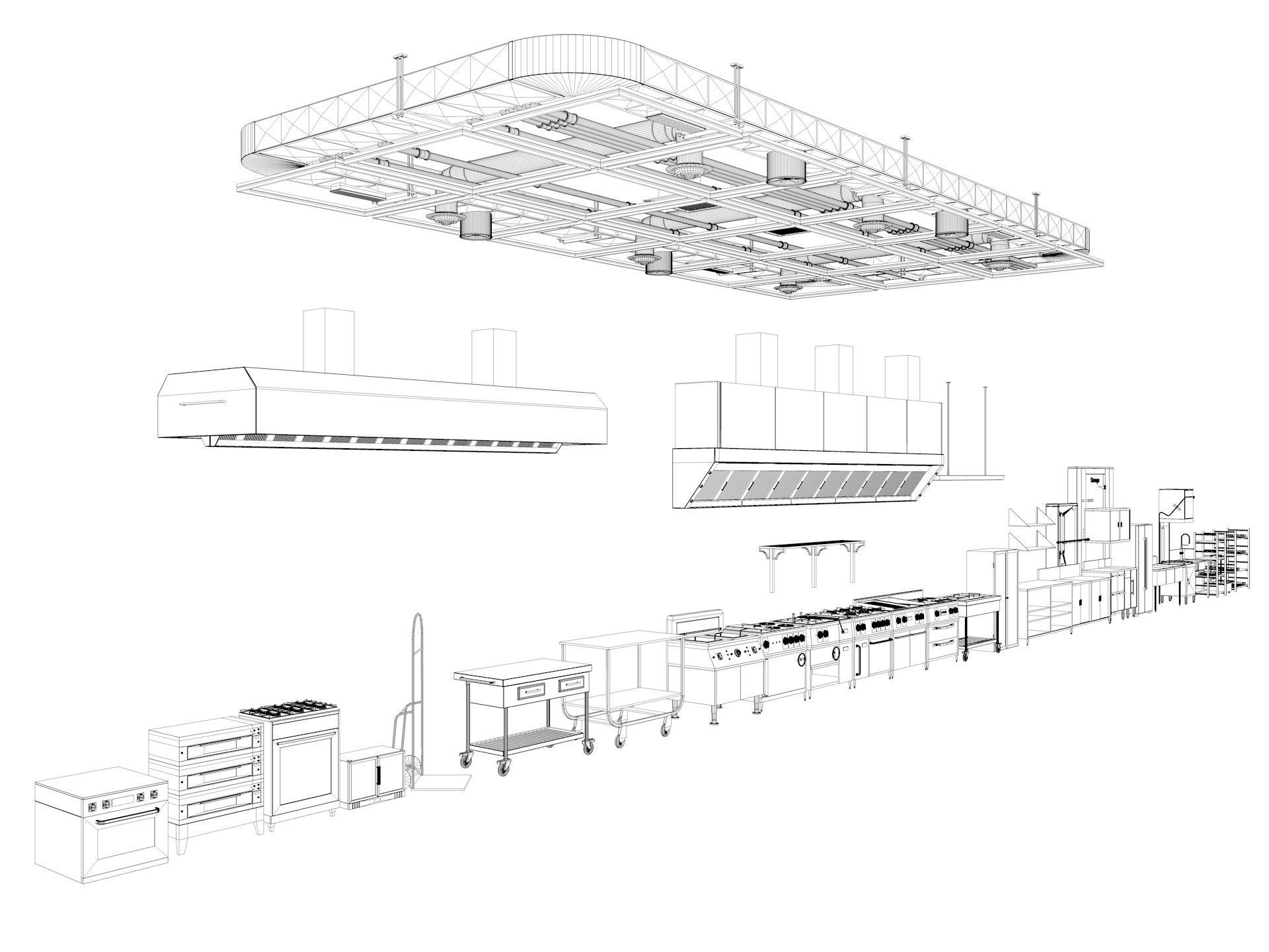 Commercial Kitchen Equipments 3D model_3