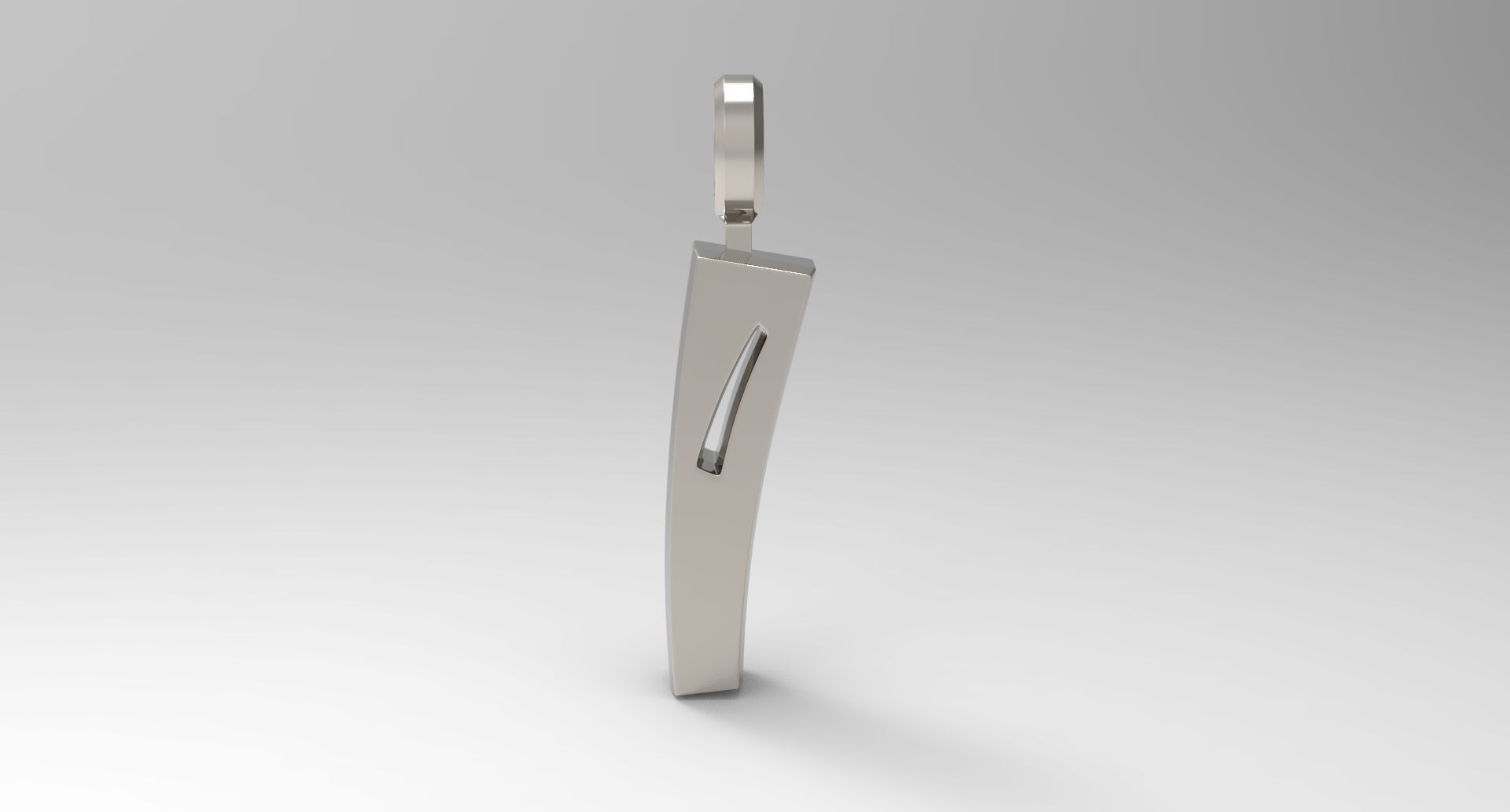 I Letter Pendant Platinum 3D print model_1