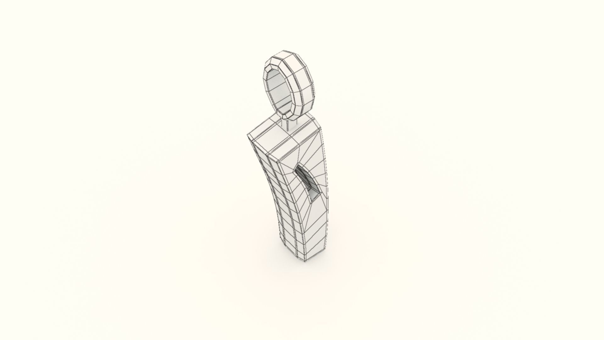 I Letter Pendant Platinum 3D print model_10
