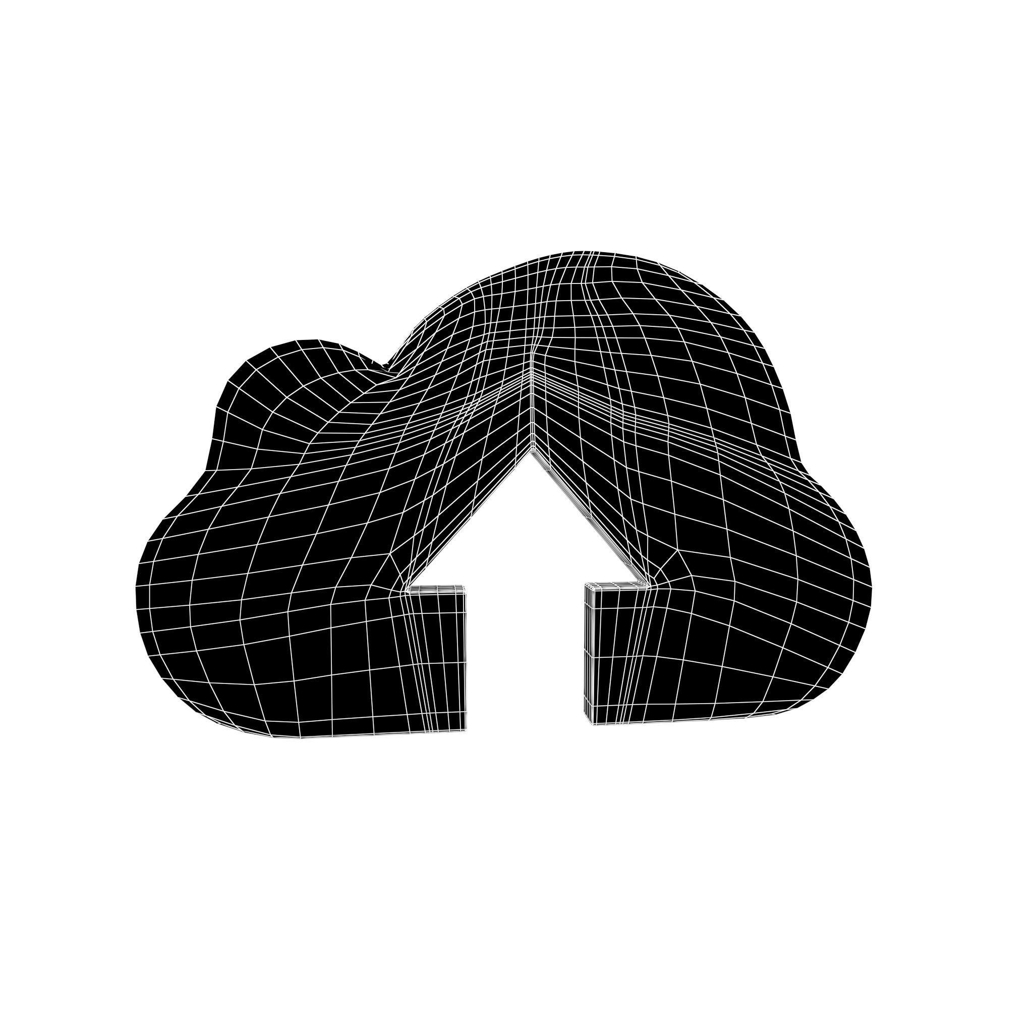 Cloud Upload Symbol v1 001 Low-poly 3D model_5