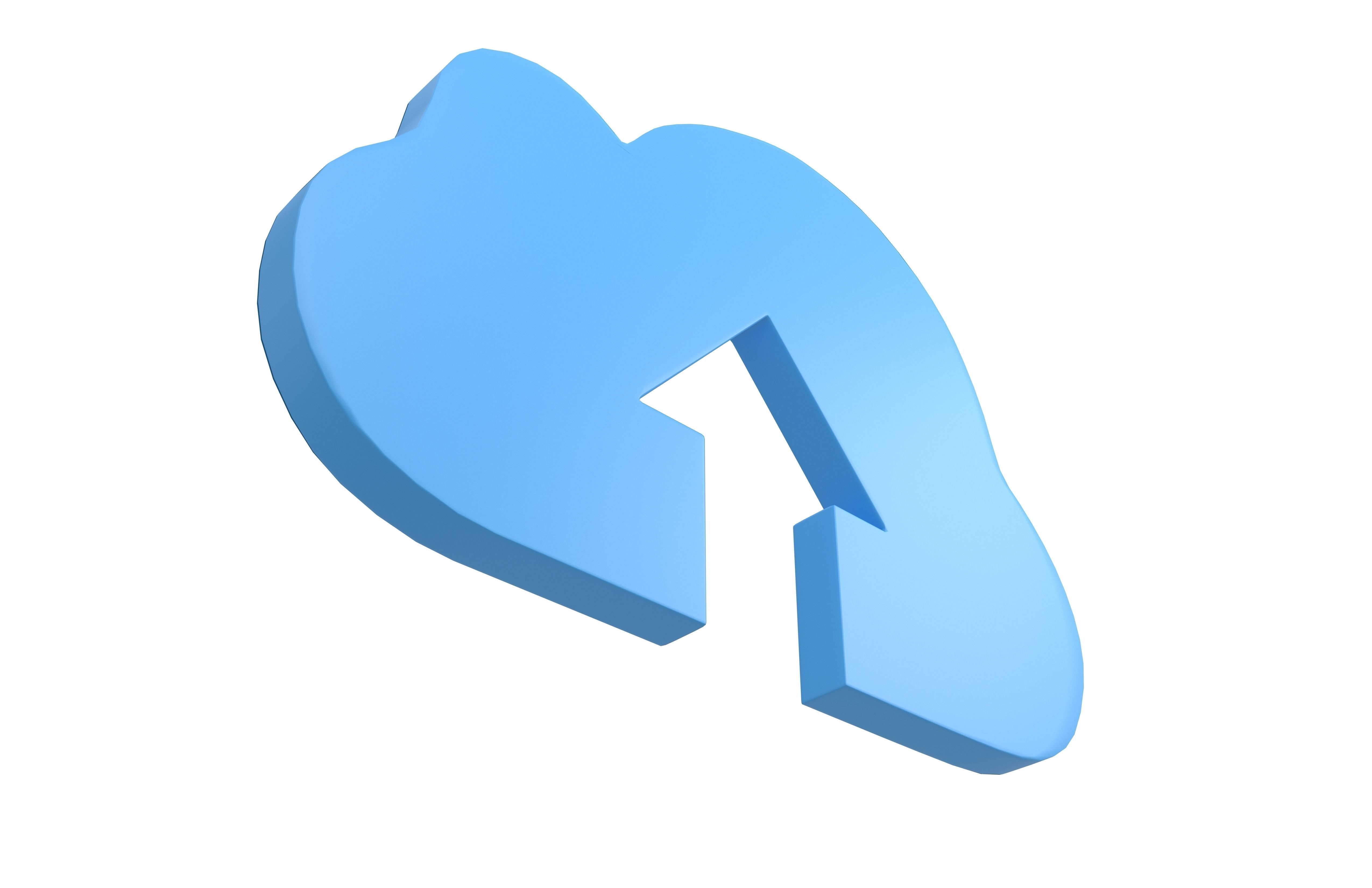 Cloud Upload Symbol v1 001 Low-poly 3D model_3