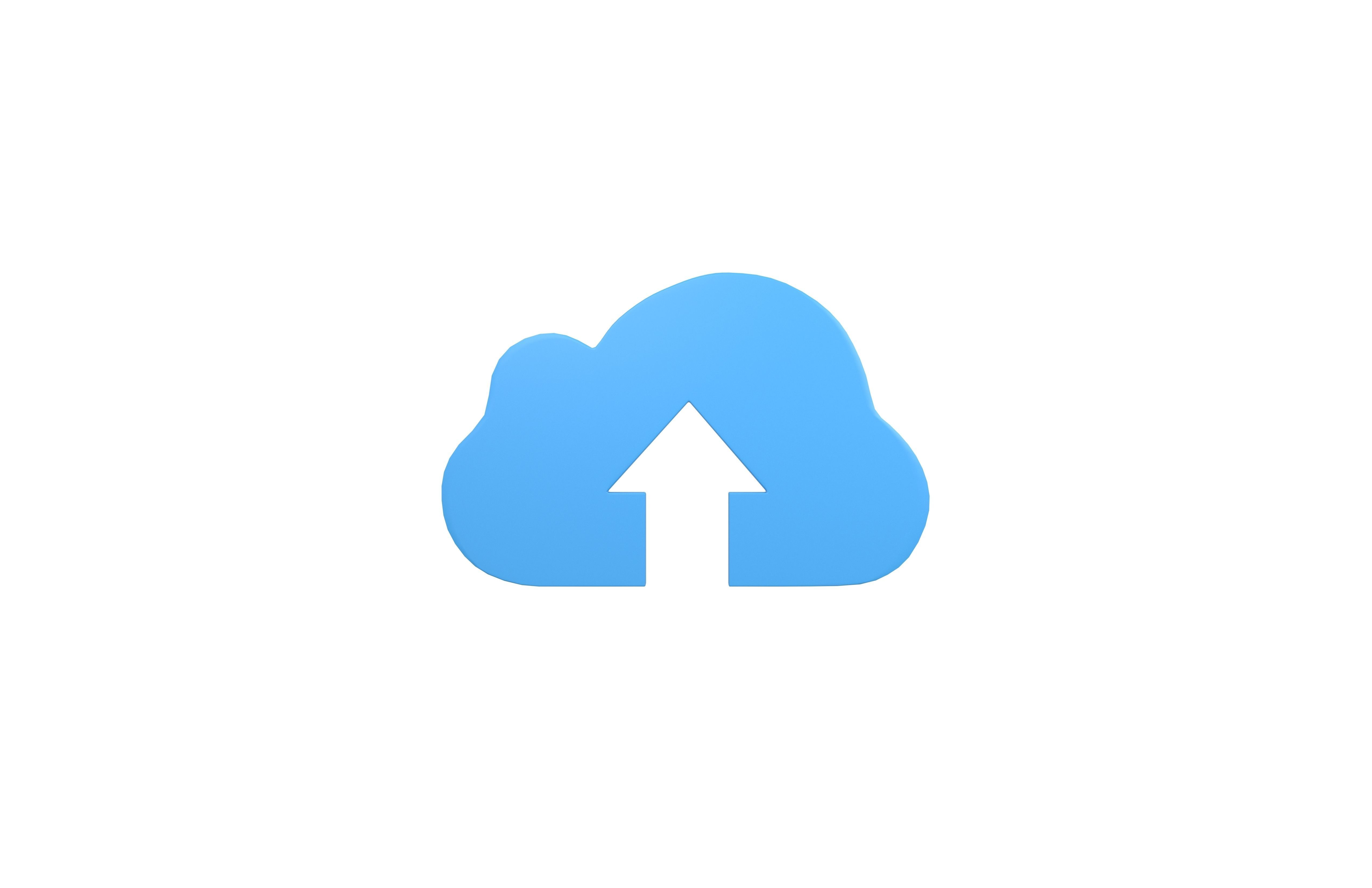Cloud Upload Symbol v1 001 Low-poly 3D model_1