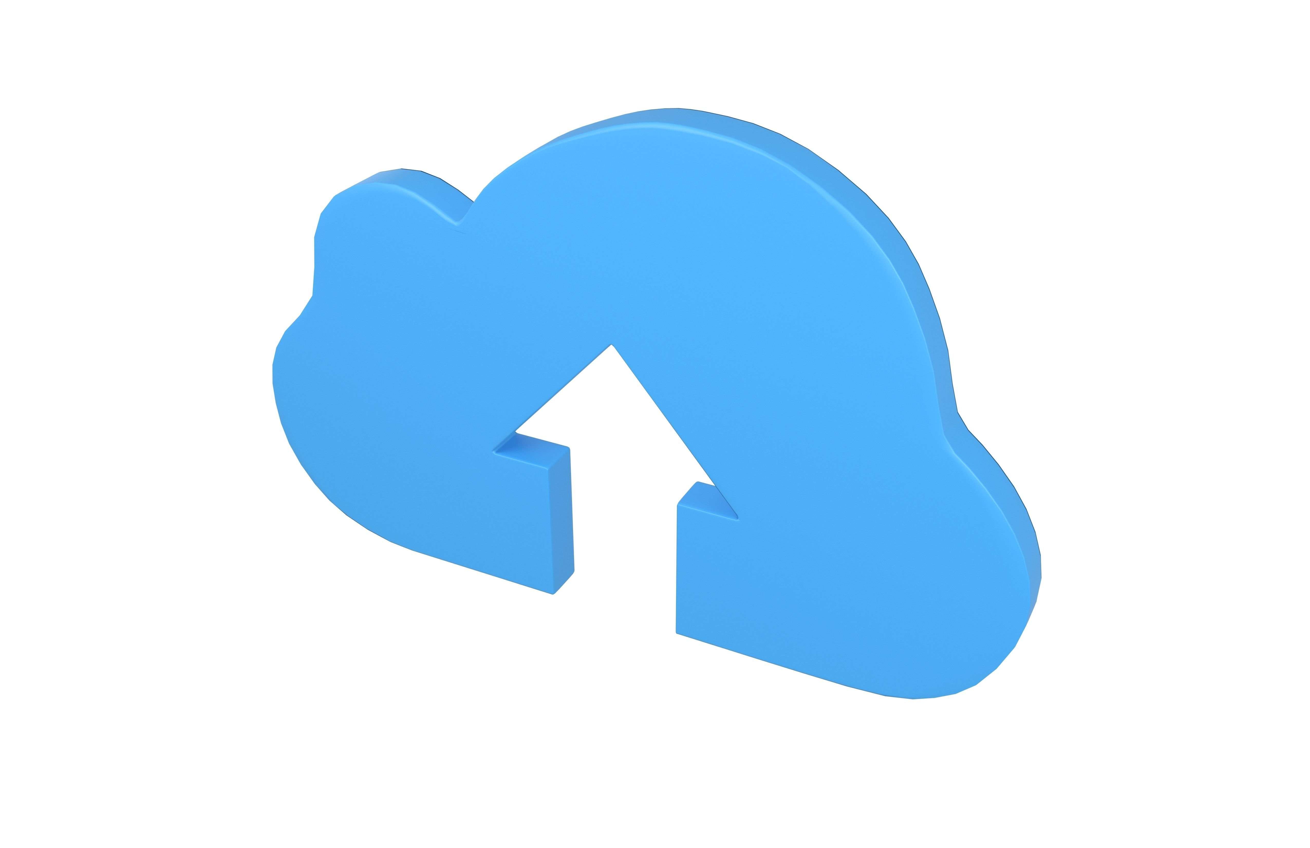 Cloud Upload Symbol v1 001 Low-poly 3D model_2