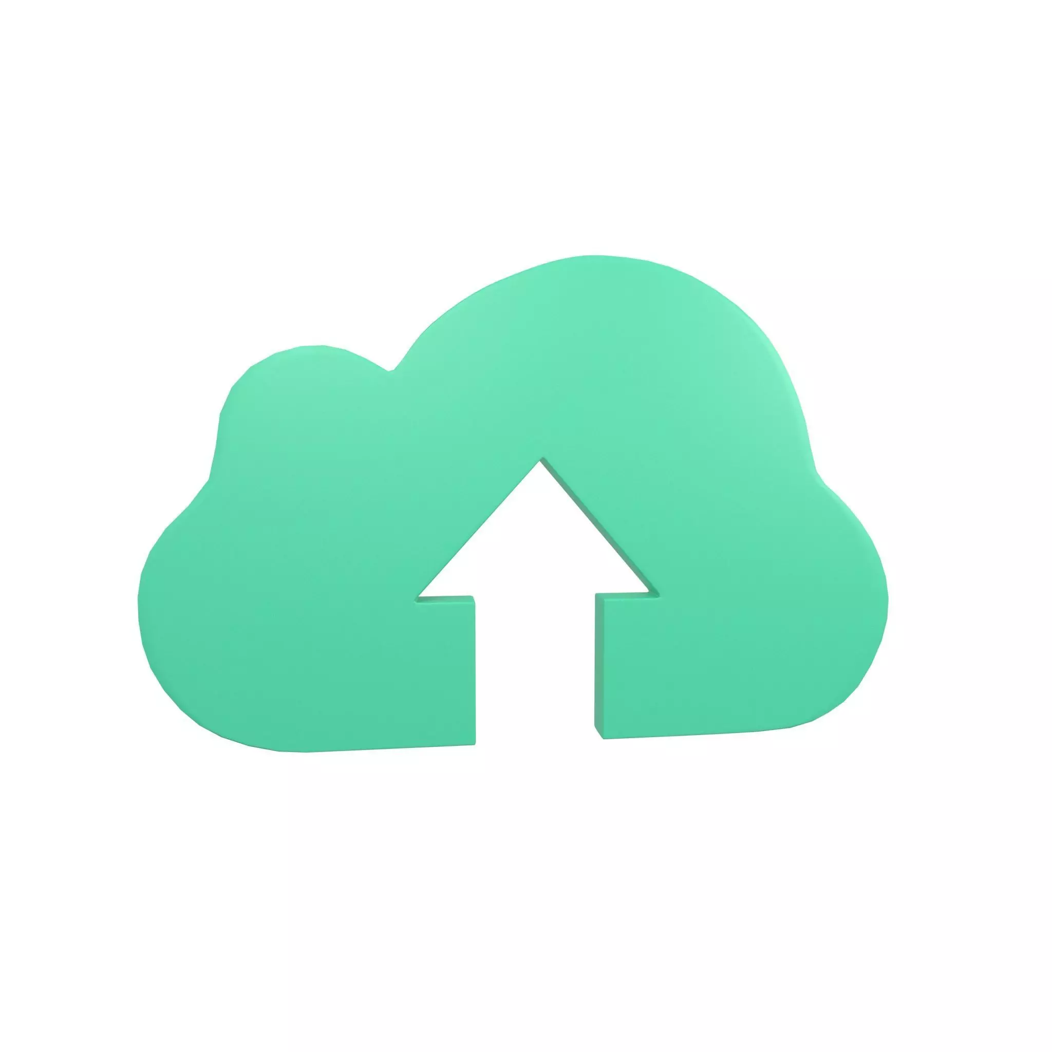 Cloud Upload Symbol v1 003 Low-poly 3D model_0