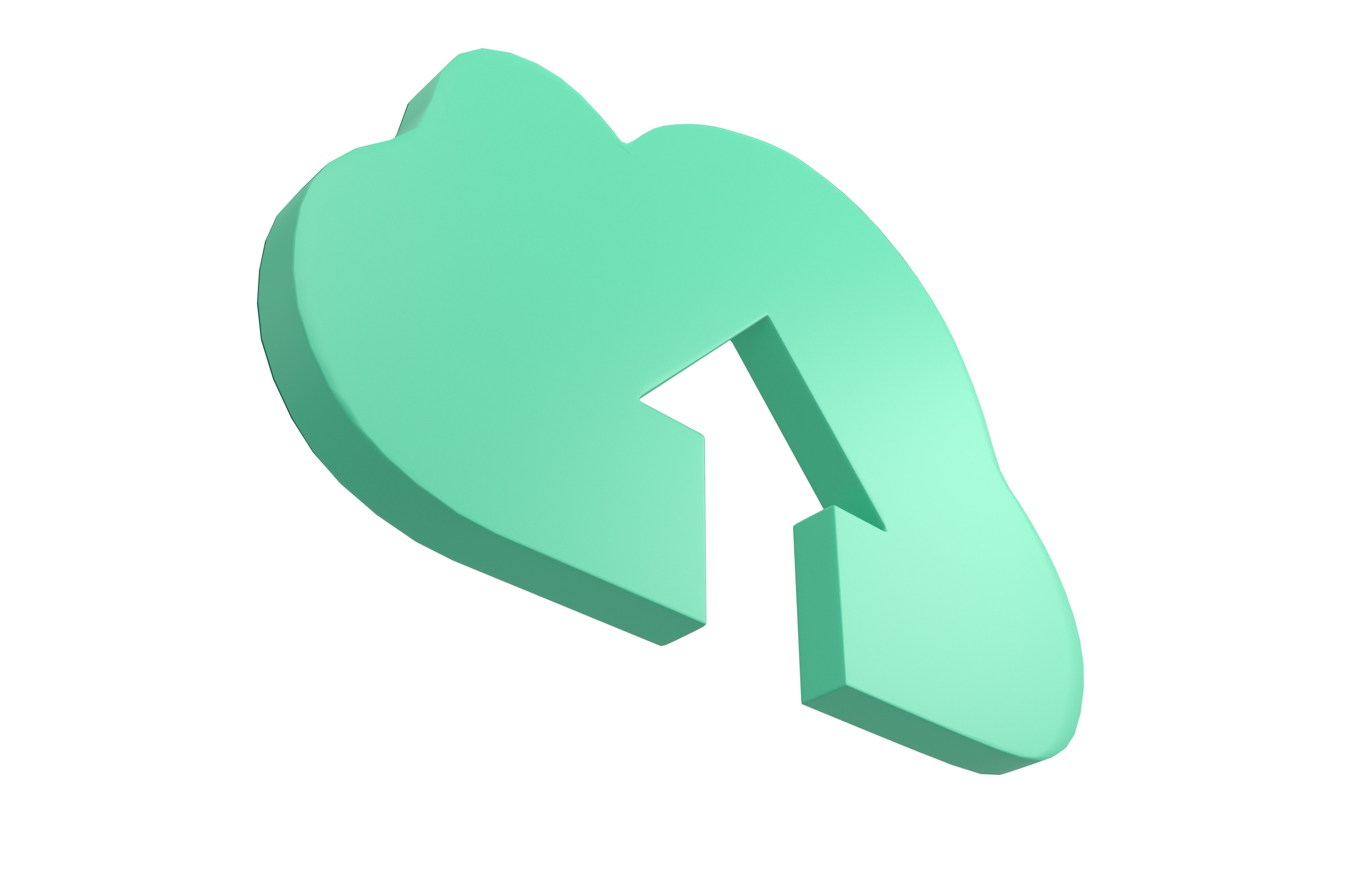 Cloud Upload Symbol v1 003 Low-poly 3D model_2