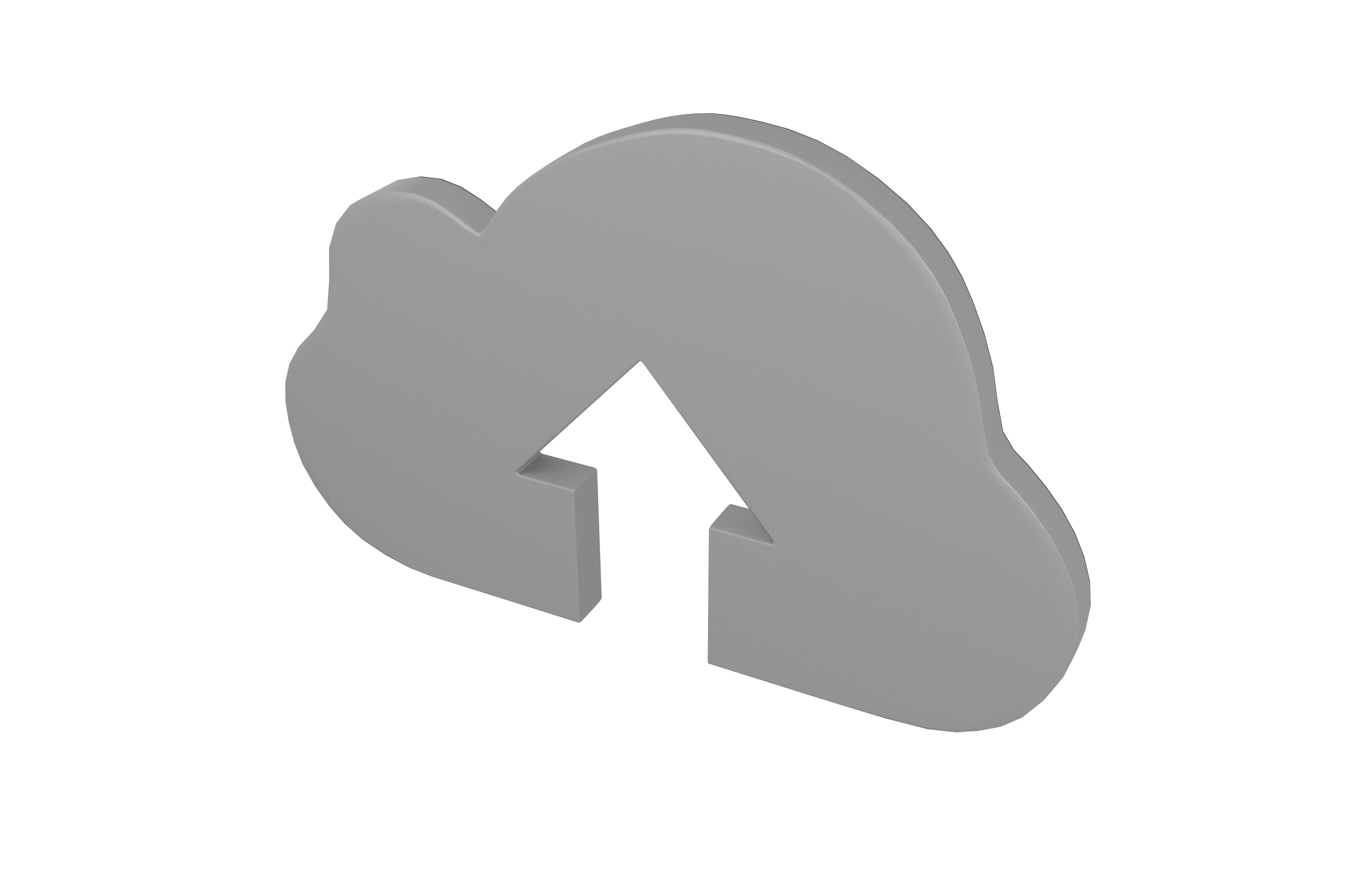 Cloud Upload Symbol v1 004 Low-poly 3D model_2