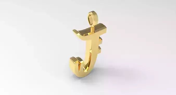 J Letter Pendant Gold 3D print model