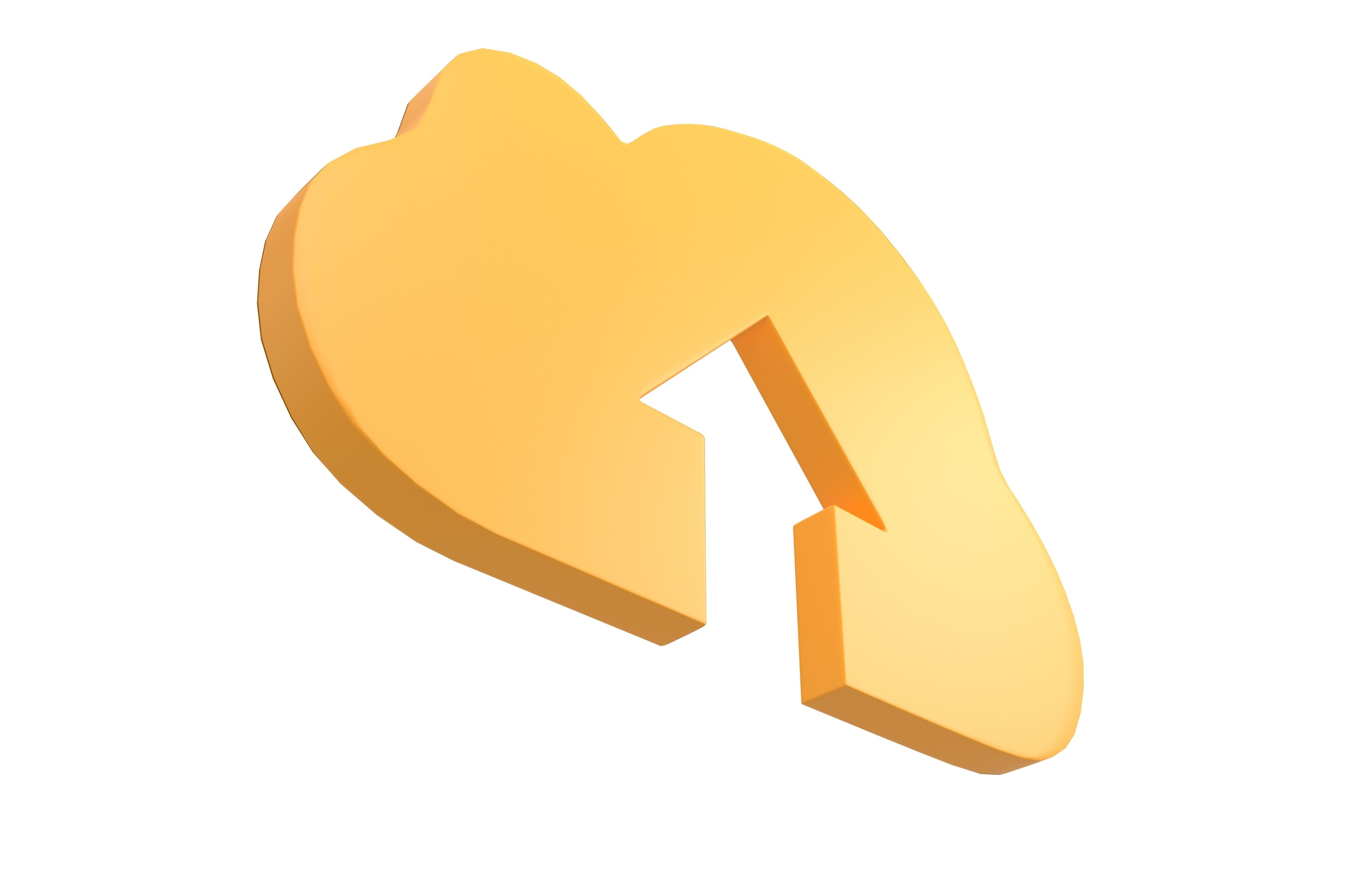 Cloud Upload Symbol v1 005 Low-poly 3D model_3