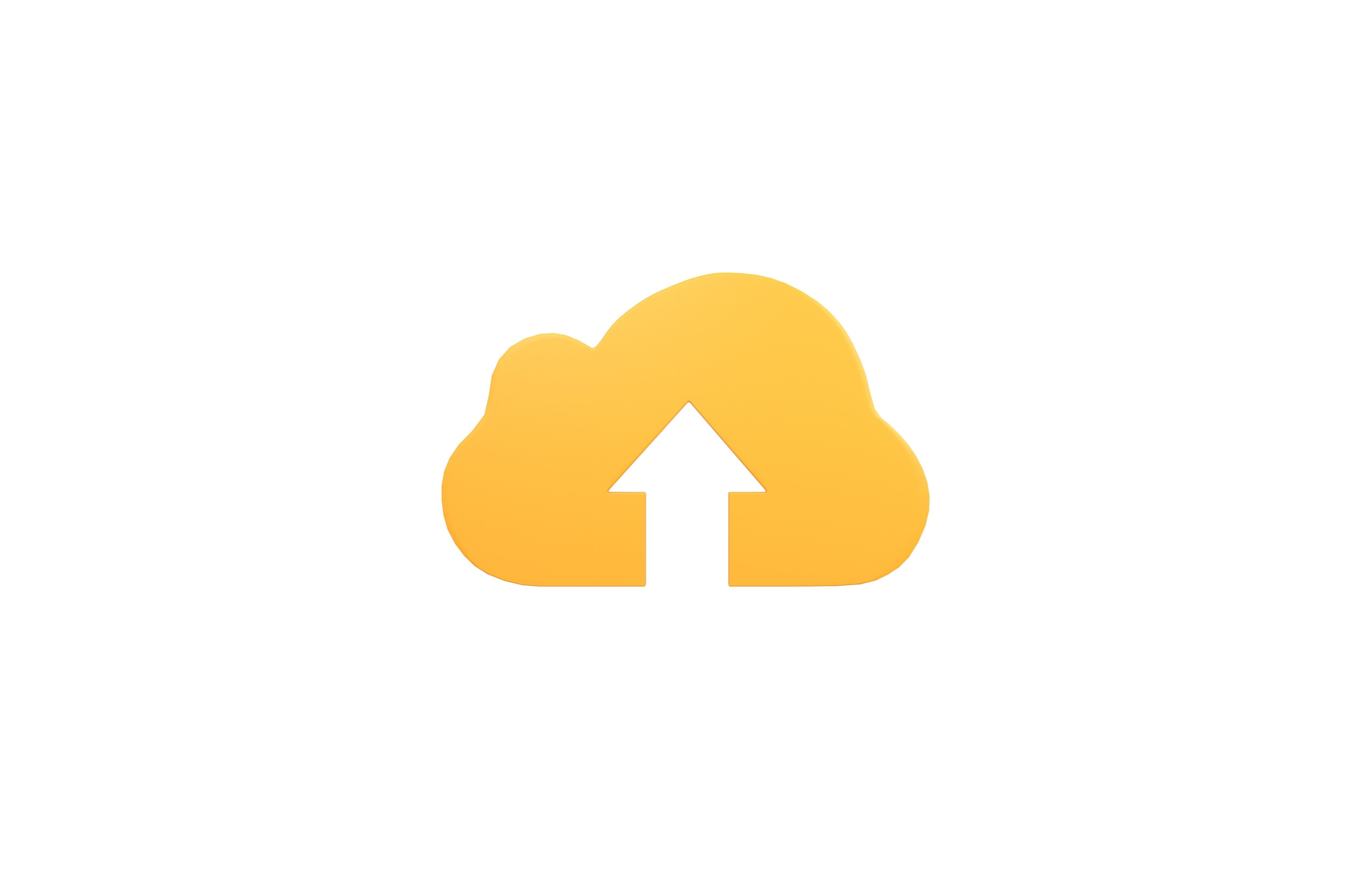 Cloud Upload Symbol v1 005 Low-poly 3D model_1