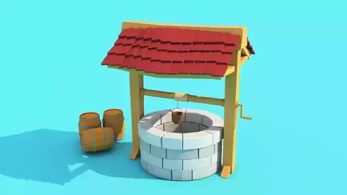 Low-poly well - Cartoon well 3d model