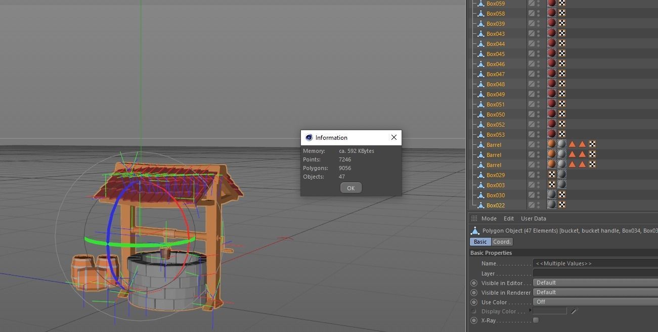 Low-poly well - Cartoon well 3d model Low-poly 3D model_9