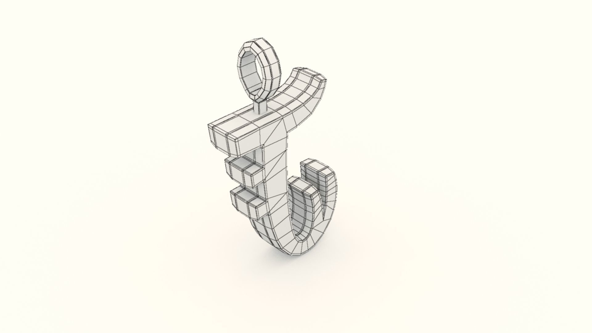 J Letter Pendant Platinum 3D print model_10