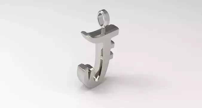 J Letter Pendant Platinum 3D print model
