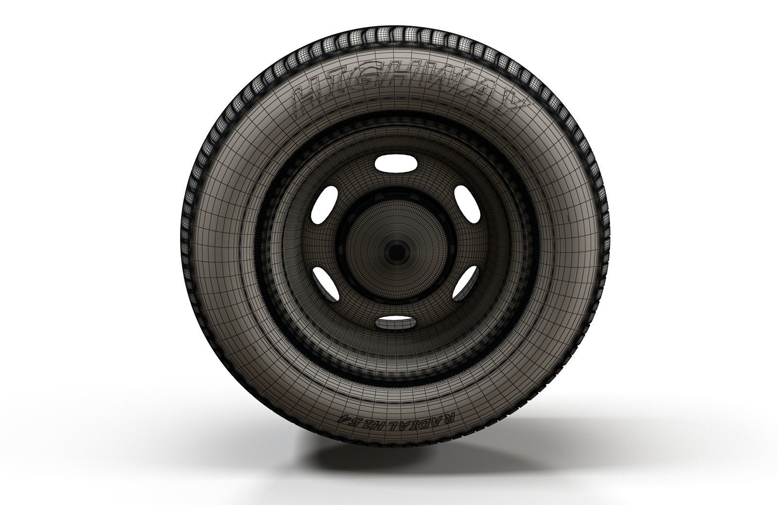 Police car wheel 3D model_8