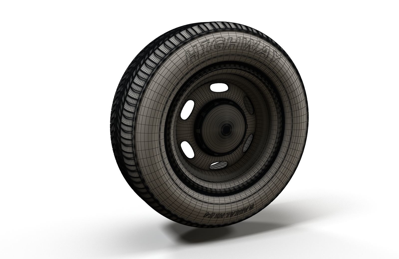 Police car wheel 3D model_7