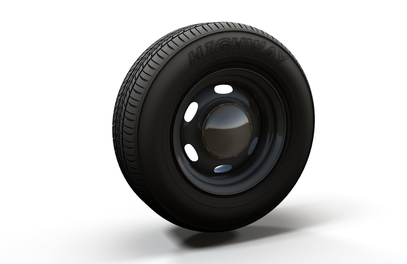 Police car wheel 3D model_1