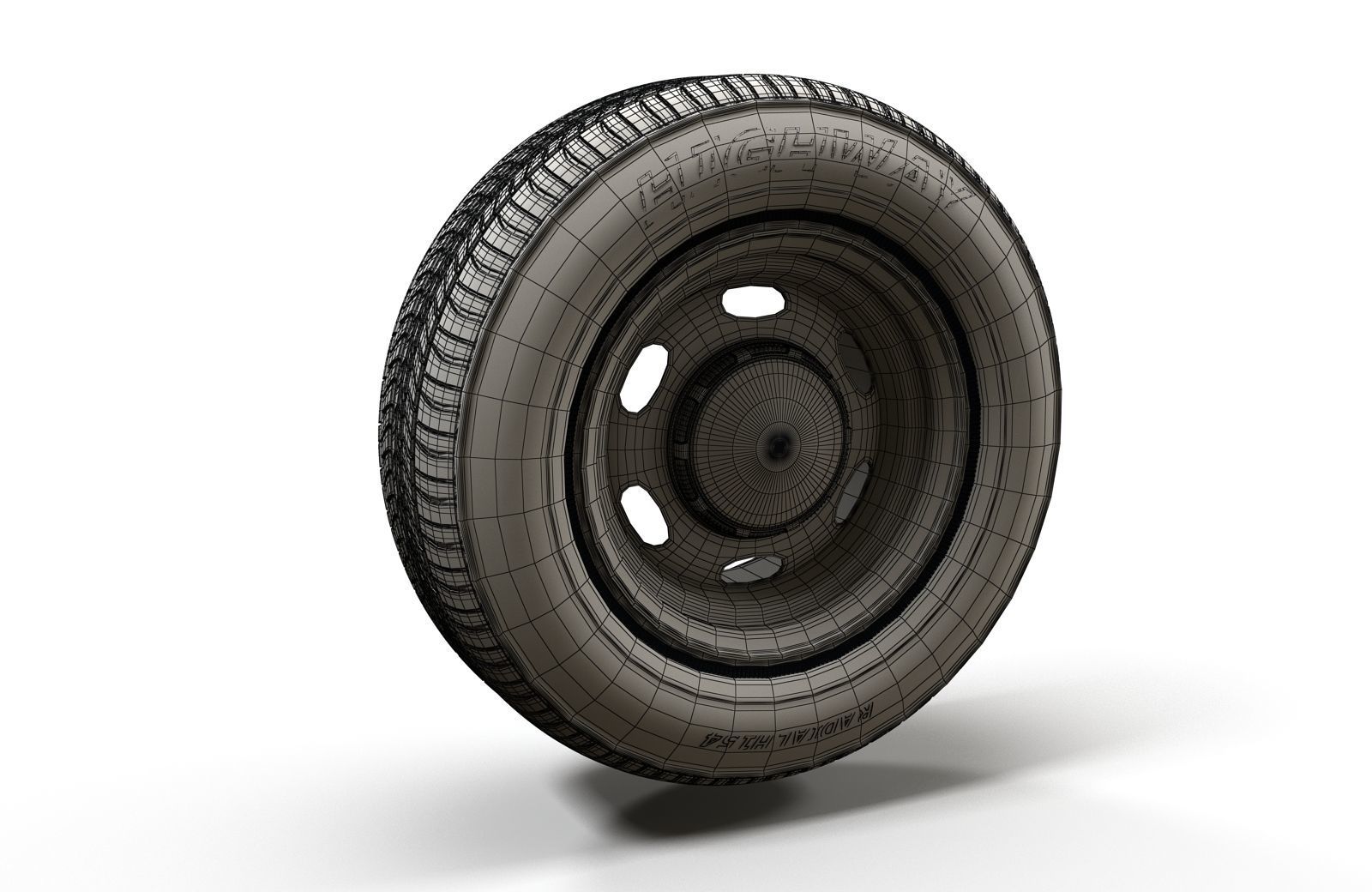 Police car wheel 3D model_4