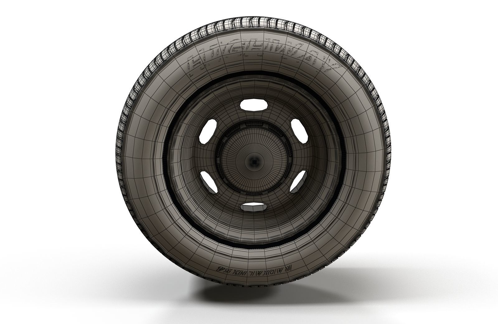 Police car wheel 3D model_5