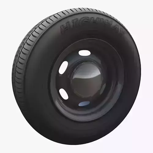 Police car wheel 3D model