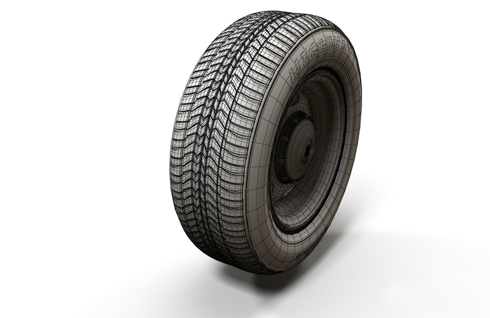 Police car wheel 3D model_6