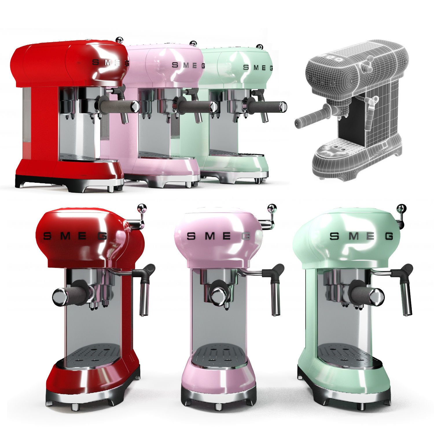 Smeg Espresso Coffee Machine 3D model_1