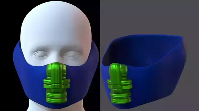 Gas mask helmet 3d model scifi Low-poly 