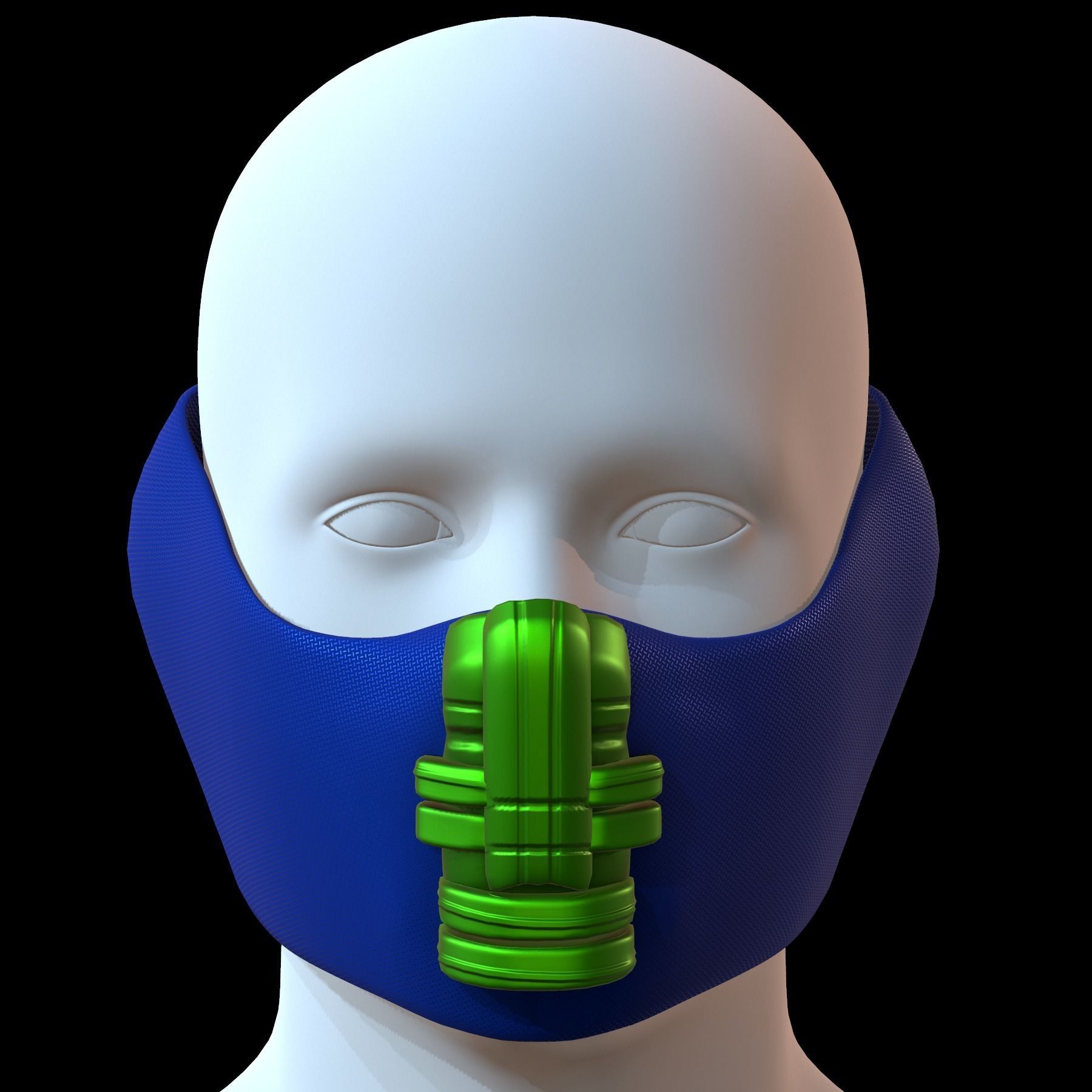 Gas mask helmet 3d model scifi Low-poly Low-poly 3D model_1