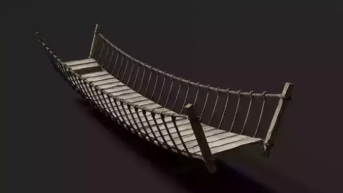 BRIDGE- STRING BRIDGE-PUENTE DE CUERDAS Low-poly 3D model