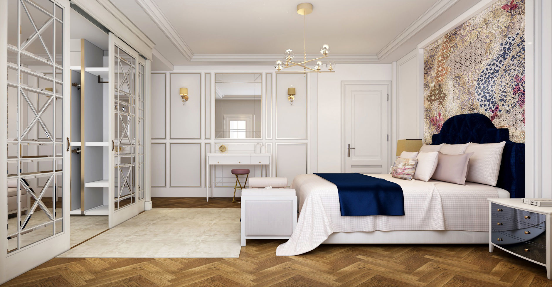 3d Luxury Bed Room 3D model_1