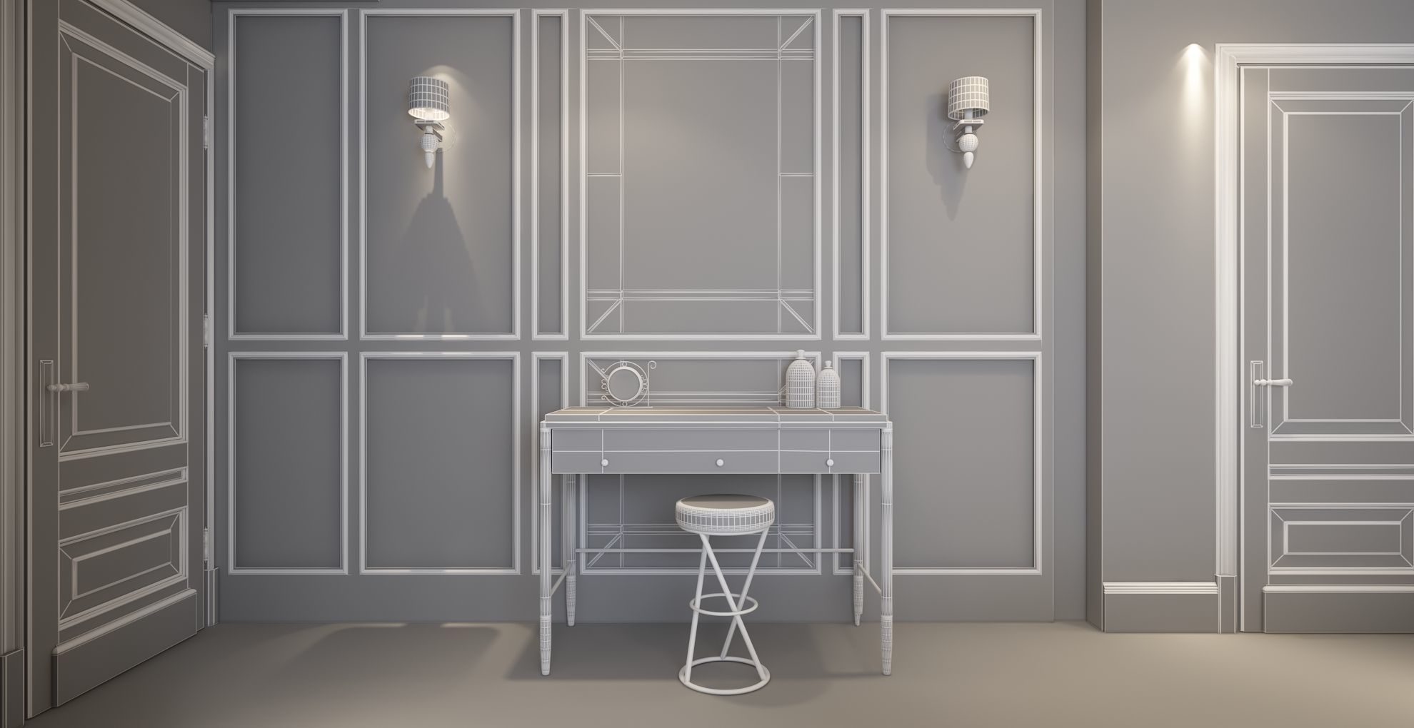 3d Luxury Bed Room 3D model_9