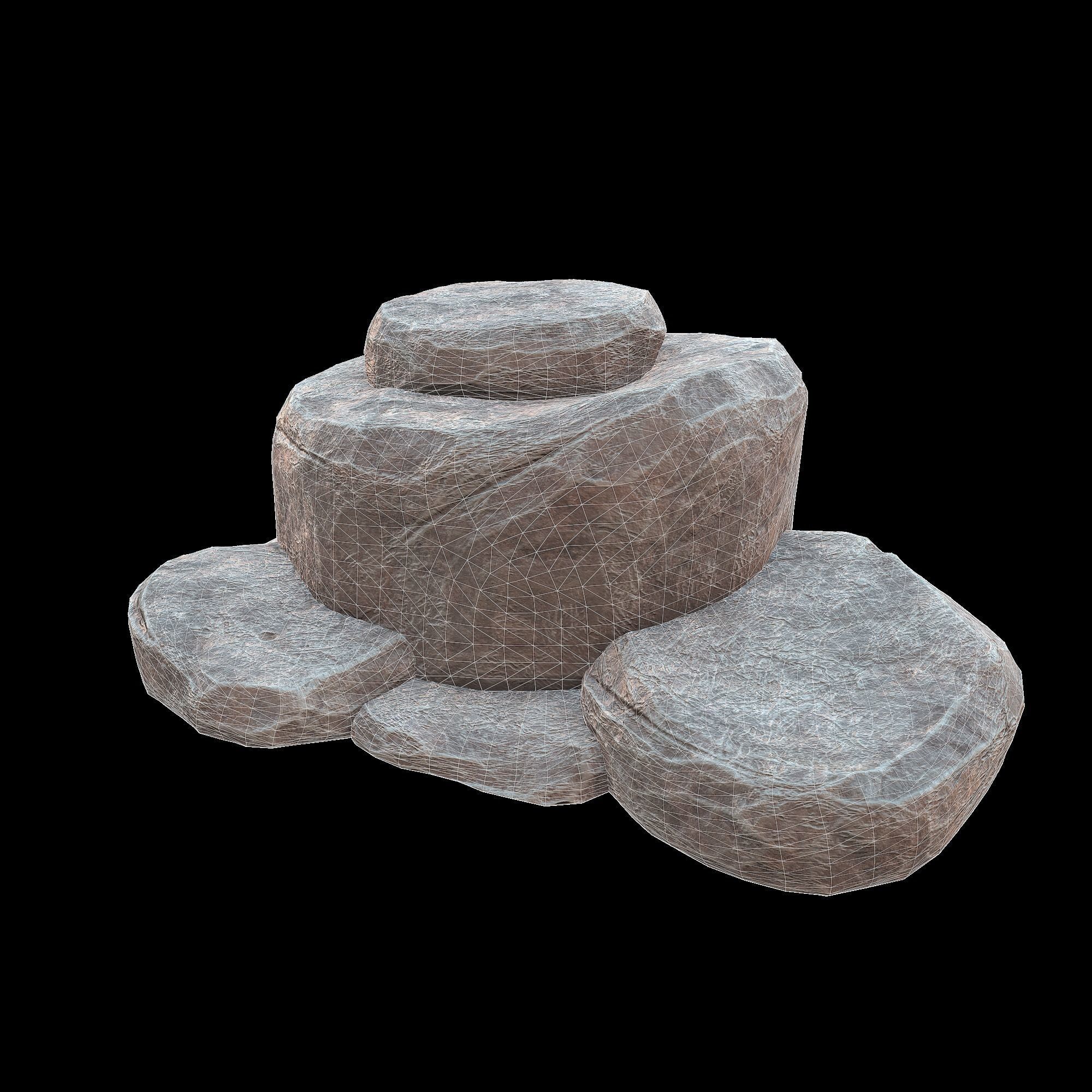 Stylized- Stone-Rock Asset - Low-poly 3D model - PACK-01 Low-poly 3D model_6