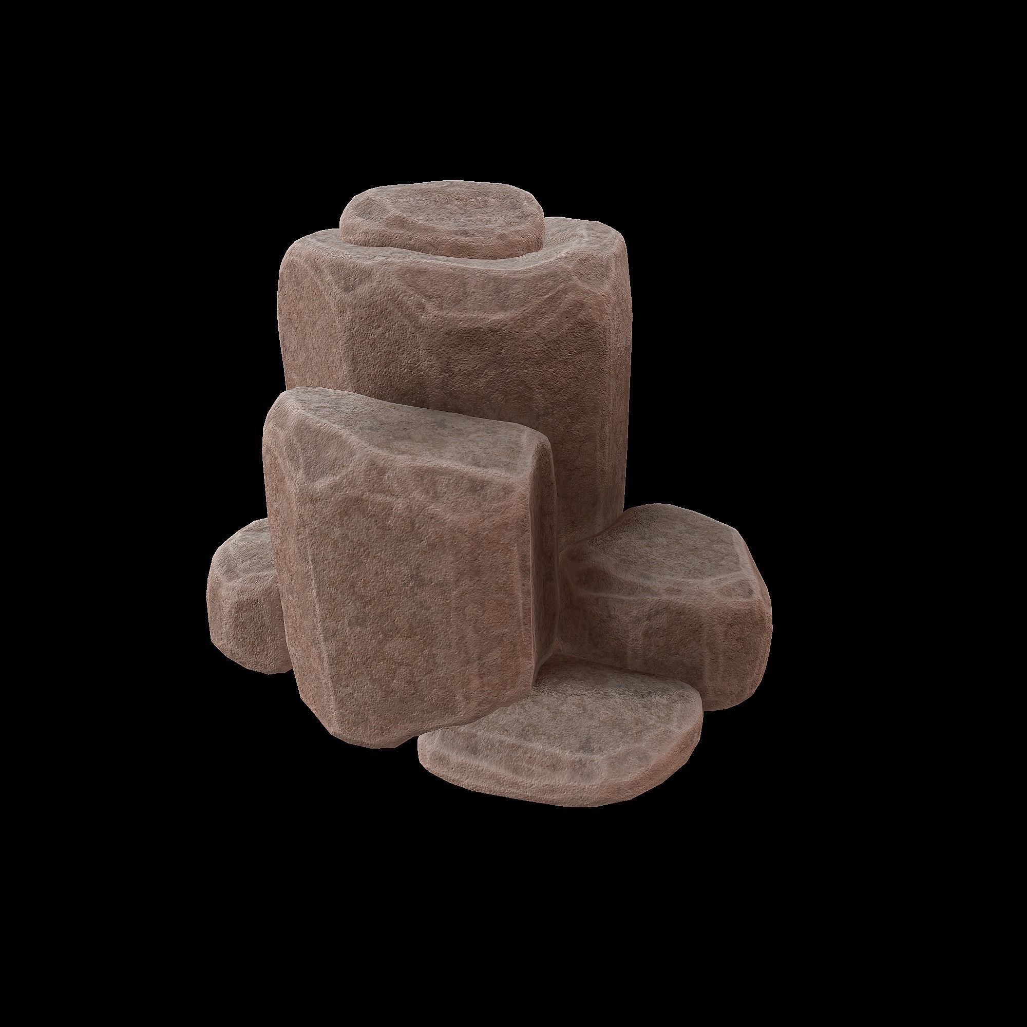 Stylized- Stone-Rock Asset - Low-poly 3D model - PACK-01 Low-poly 3D model_11